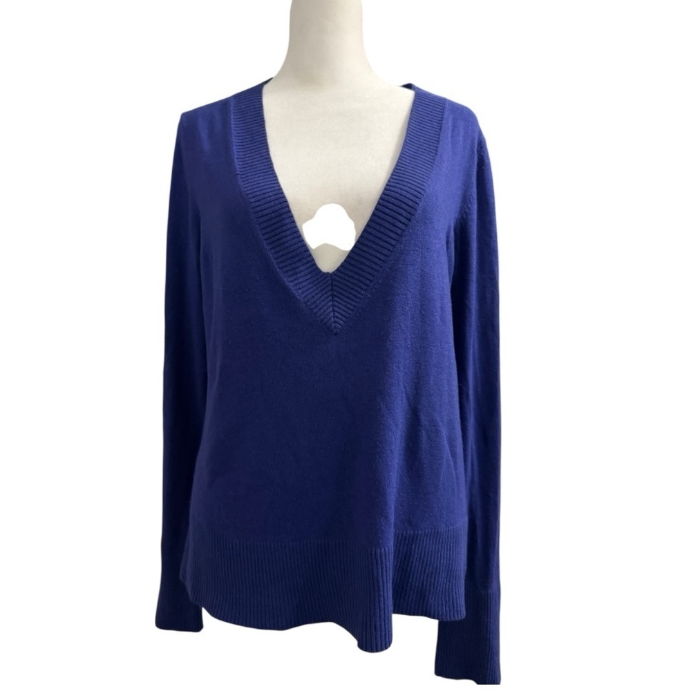 Banana Republic Large Purple Silk Cashmere Sweater - Luxury V-Neck Lightweight